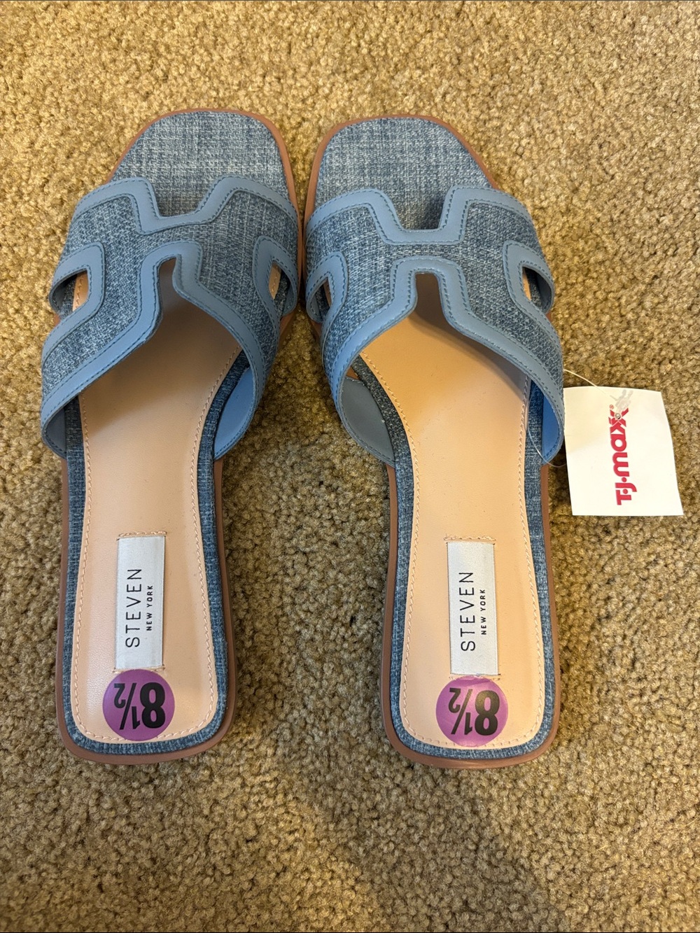 Steven by Steve Madden Light Blue Slide Mules
